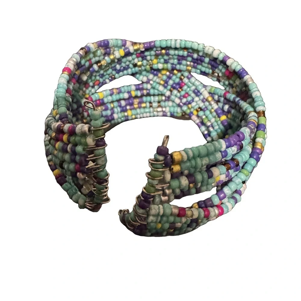 Boho seeded stretchy bracelet
